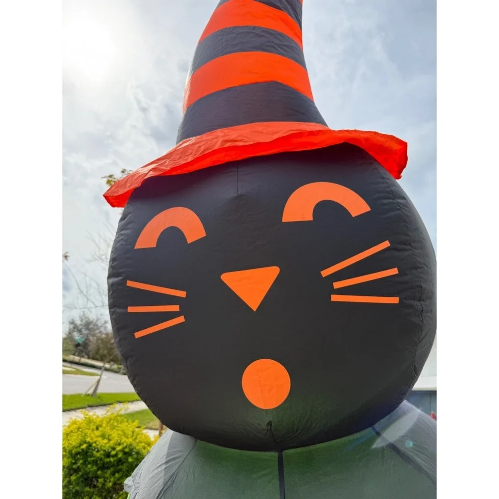 10' GIANT  Totem BLACK CAT, MONSTER, JACK‎ O LANTERN Halloween Inflatable